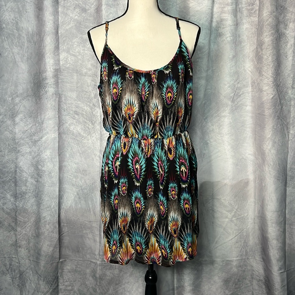 Jetset Peacock Dress with Spaghetti Straps - XL